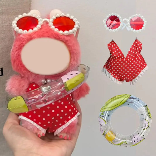 Summer Swim Set for 17cm Dolls – Bikini, Ring & Sunglasses Doll Clothing Set Oasis Select
