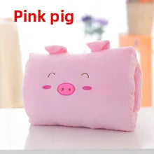 Cartoon Cute Hand Warmer Pillow, Warm Hand Cover Cylinder Cushion for Women Girls, Soft Plush Stuffed Toy Gift, Home Decor Peaceful Pleasures Health and Wellness Pink pig