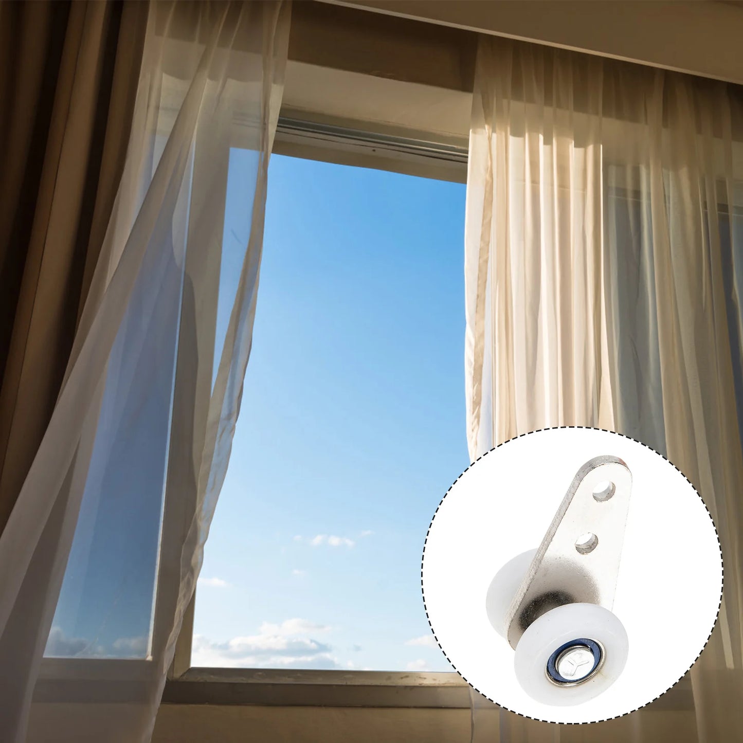 4pcs Curtain Rod Slider Sliding Door Wheel Door Pulley Gate Roller For Window Curtain Wheel Picture Bathroom Sliding Door Roller Peaceful Pleasures Health and Wellness