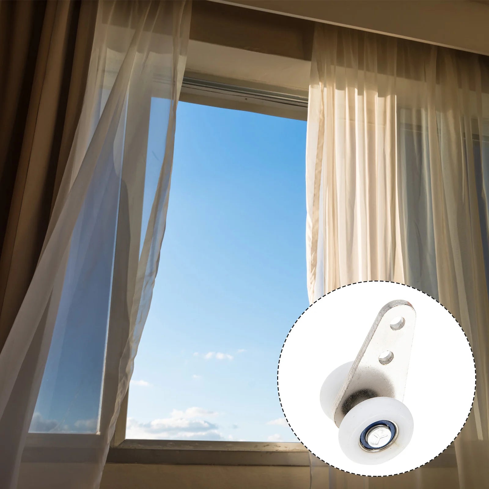 4pcs Curtain Rod Slider Sliding Door Wheel Door Pulley Gate Roller For Window Curtain Wheel Picture Bathroom Sliding Door Roller Peaceful Pleasures Health and Wellness