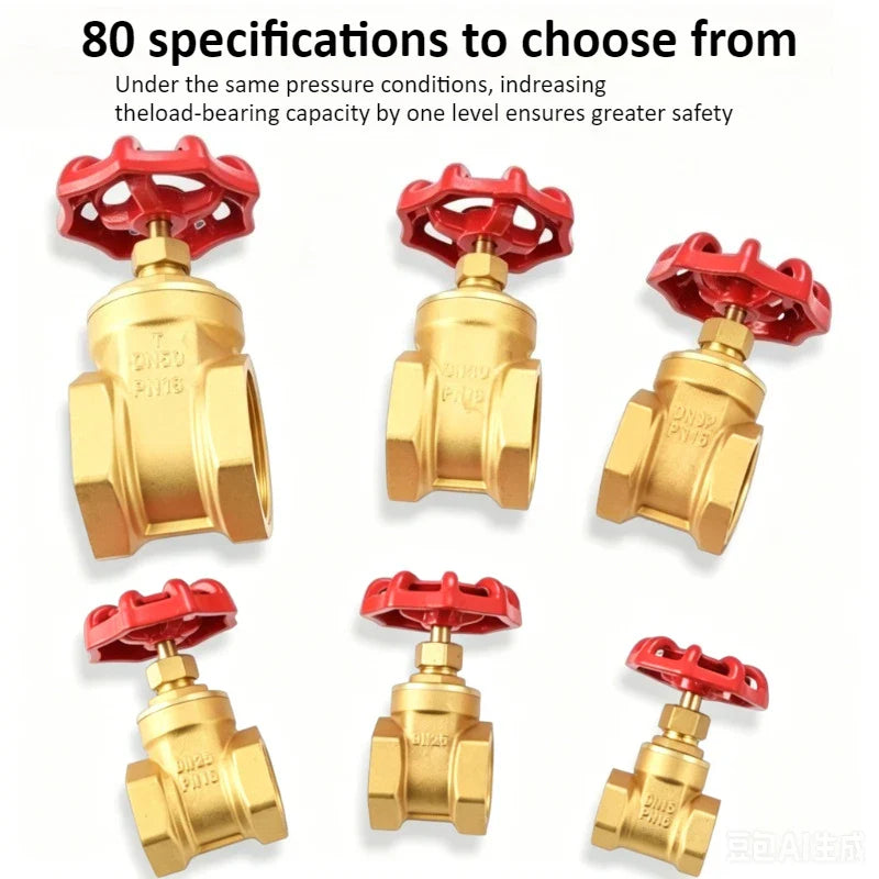 Brass Gate Valve DN15–DN50 | 1/2" to 2" Internal Thread