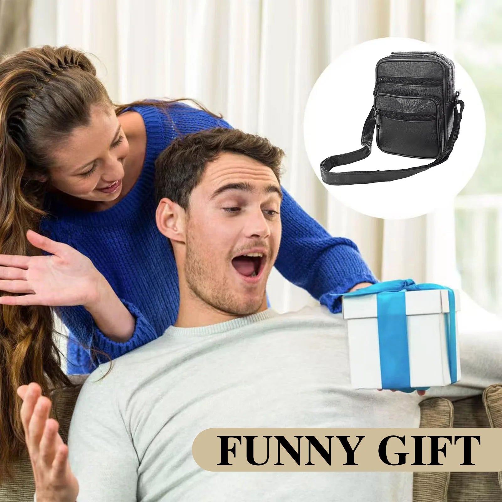 Men's Casual Shoulder Bag Stylish Lightweight Business Shoulder Purses Suitable for Work Travel Shopping Peaceful Pleasures Health and Wellness