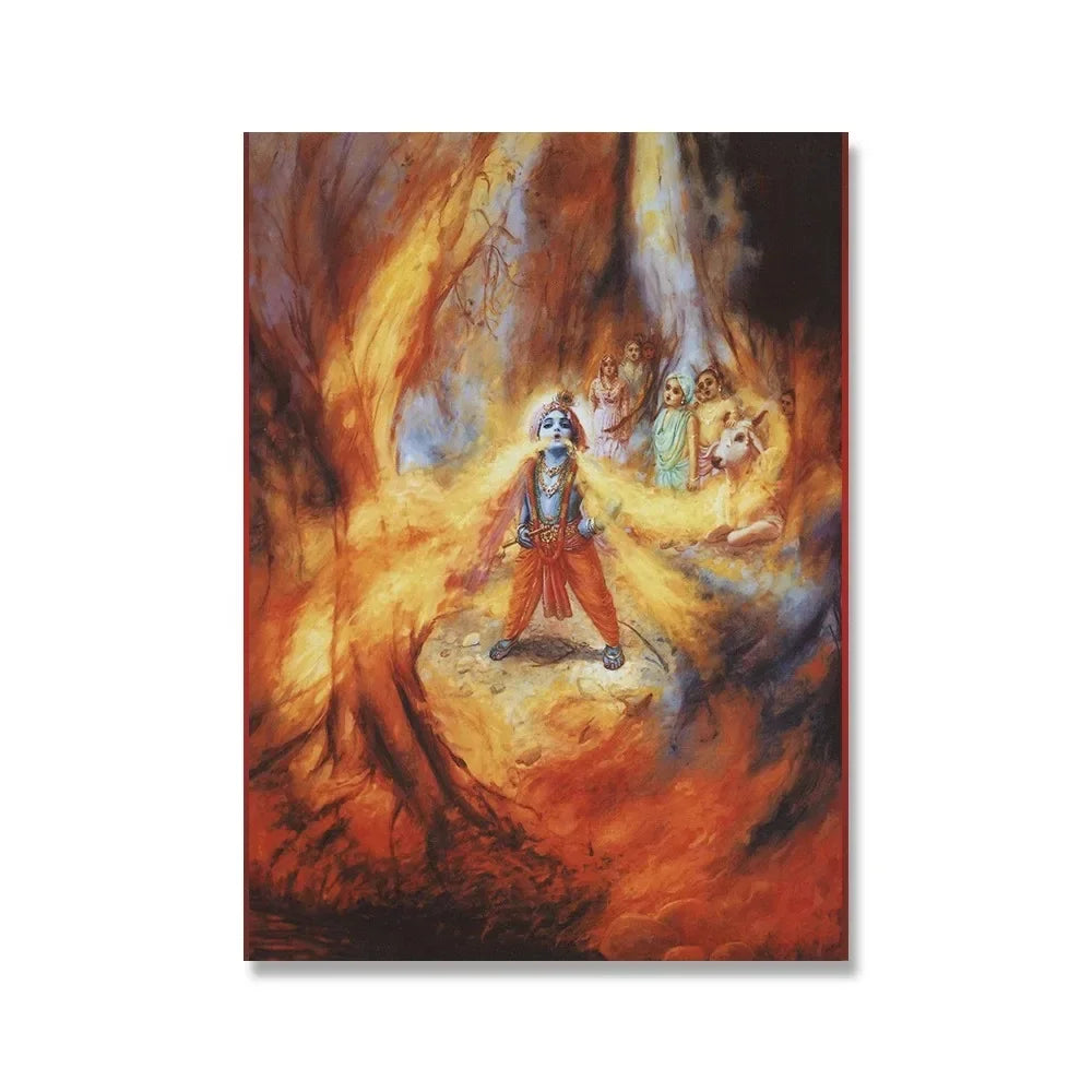 Shiva Parvati Poster Hinduism Religious Art Ganesha Canvas Painting Vishnu Printed Wall Picture Living Room Home Decoration Peaceful Pleasures Health and Wellness
