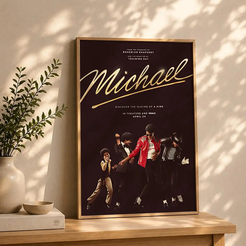 Movie-Michael Poster HD Self Adhesive Waterproof Wall Art Ideal for Home Office Dorm Bedroom Great Gift Peaceful Pleasures Health and Wellness White6 15X20cmNoframe