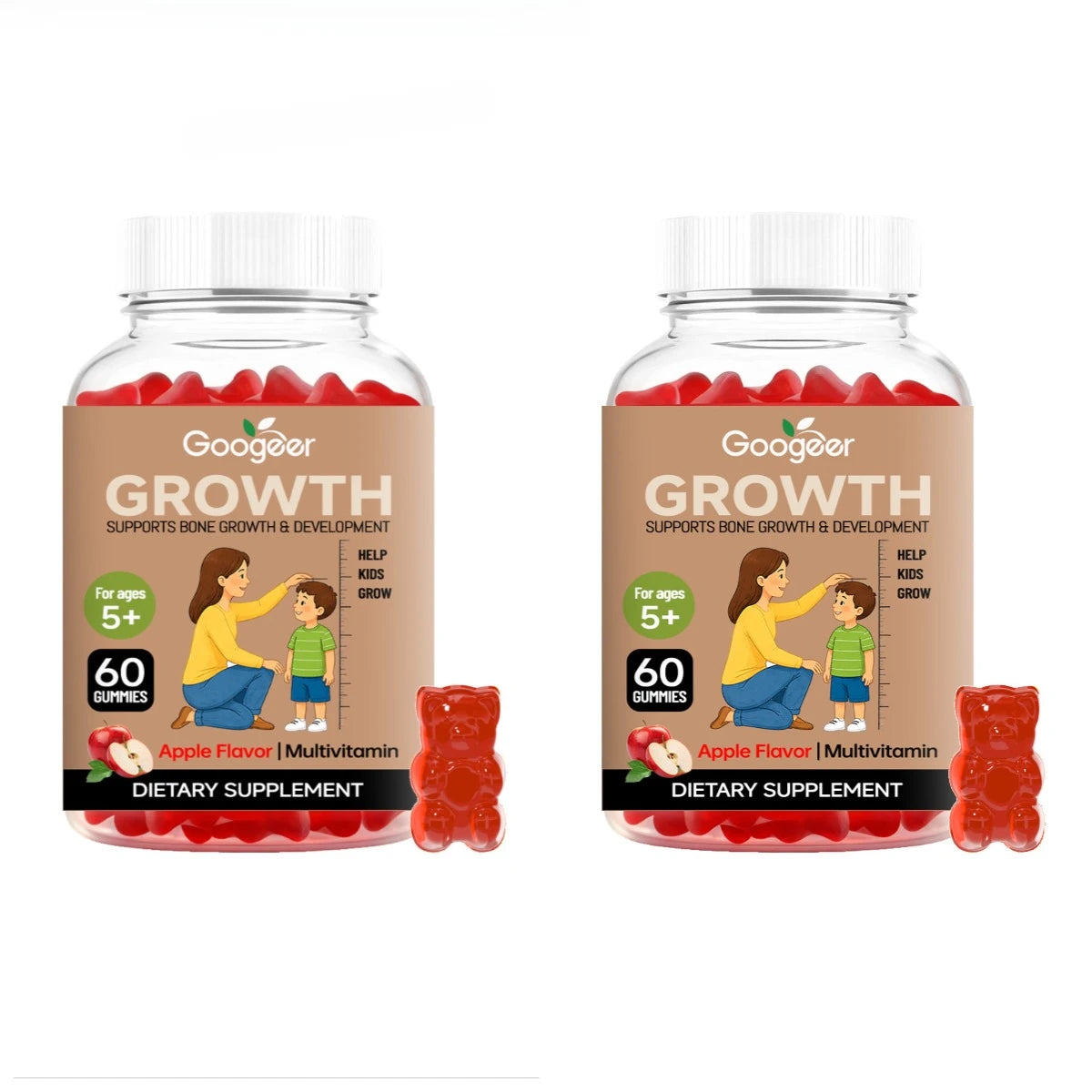 Kids Calcium D3 K Apple Gummies – 60ct Multivitamin for Children