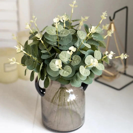 Artificial Eucalyptus Leaves Silk Stems 20/60 Pcs – Décor Artificial Greenery Stems Peaceful Pleasures Health and Wellness