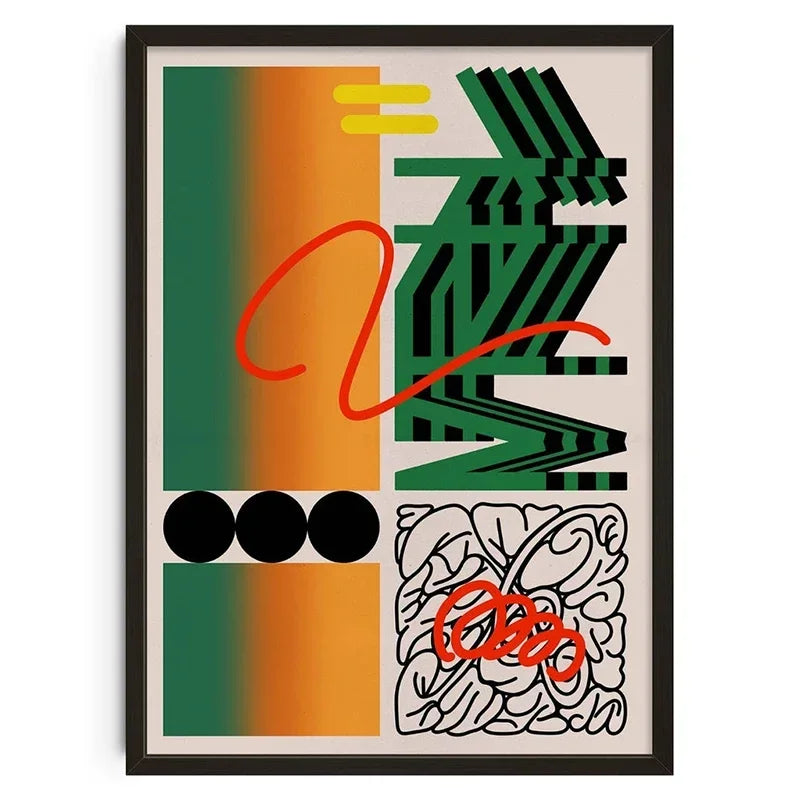 Japanese Okinawa Prefecture Canvas Poster Mid-century Bauhaus Geometric Snake Animal Wall Art Prints for Living Room Home Dec Peaceful Pleasures Health and Wellness