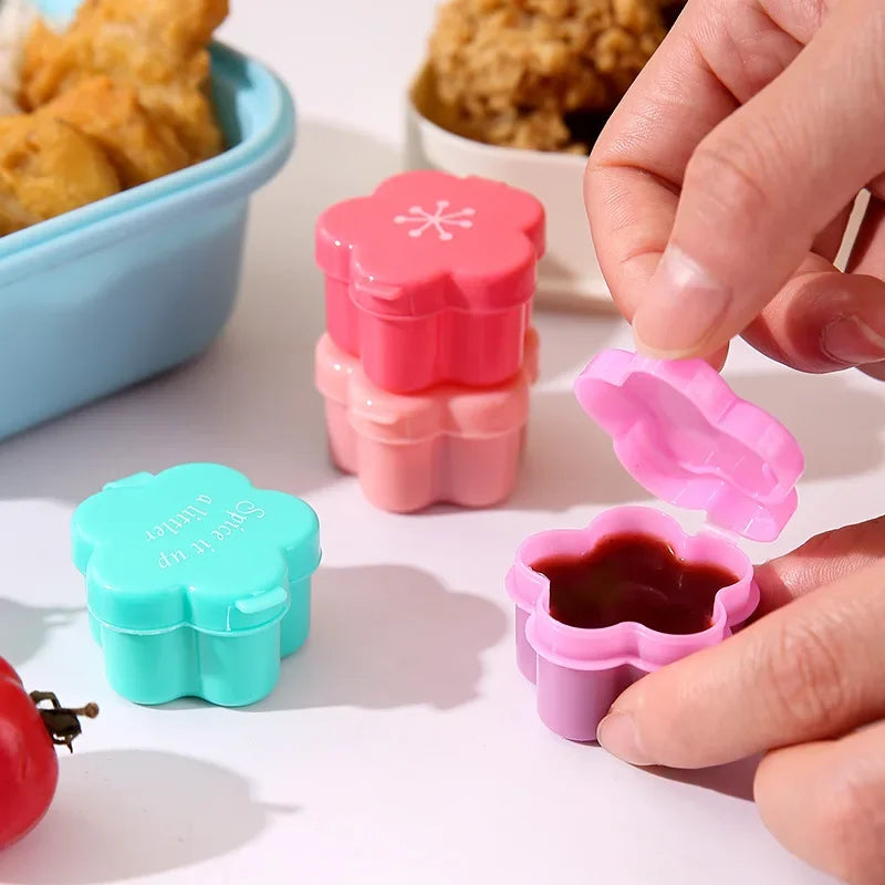 New Portable Condiment Bottle Cat Paw Sauce Container Flower Condiment Bento Japanese Salad Dressing Tomato Sauce Divided Bottle Peaceful Pleasures Health and Wellness