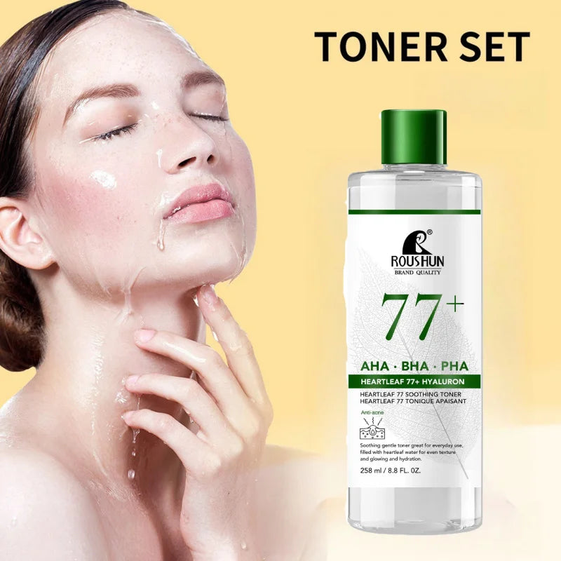 258mlLarge Capacity ROUSHUN AHA BHA PHA 77+ Lotion TONERMoisturizing and Hydrating Facial Water Peaceful Pleasures Health and Wellness