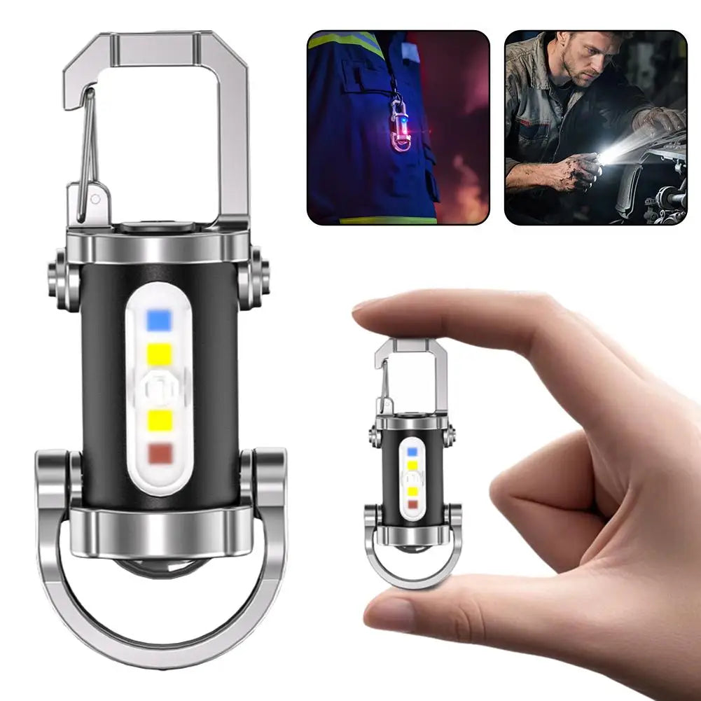 COB Keychain Flashlight – 7-Mode, Waterproof, USB-C Rechargeable Keychain Flashlight Peaceful Pleasures Health and Wellness