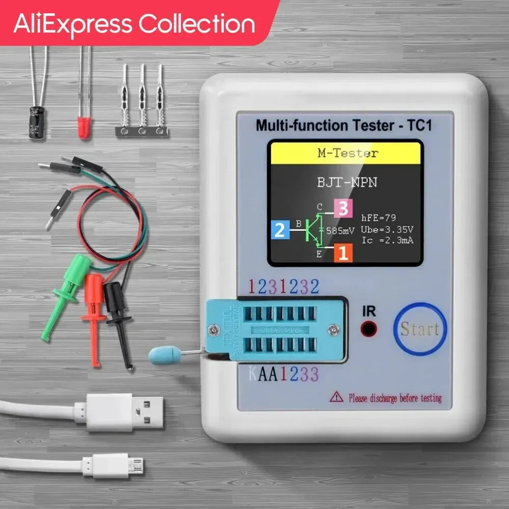 LCR TC1 1.8 Inch TFT LCD Display Multimeter Transistor Tester Diode Triode Resistor Capacitor Test Meter Peaceful Pleasures Health and Wellness