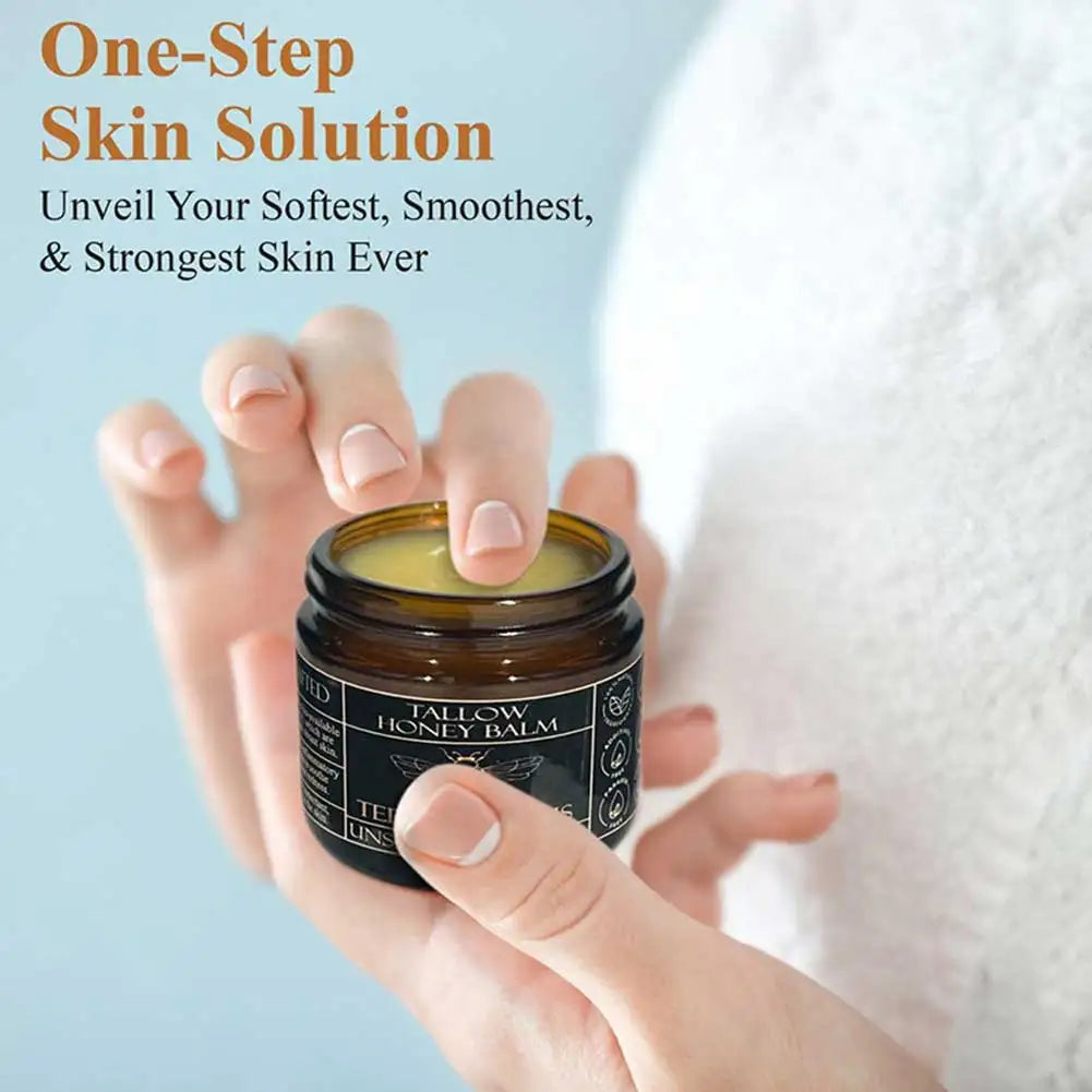 Grass-Fed Beef Tallow & Raw Honey Balm – Natural Moisturizer