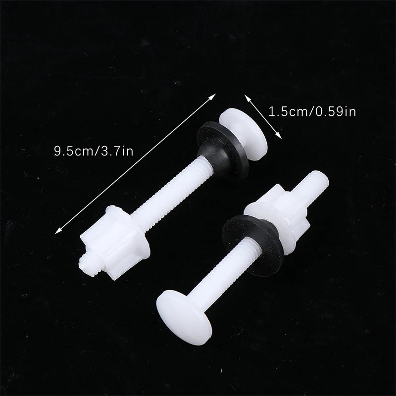 New 2 Pcs Plastic Toilet Seat Hinge Repair Bolts + Fitting Screws +Washers Kit For Home Bathroom Accessories Peaceful Pleasures Health and Wellness