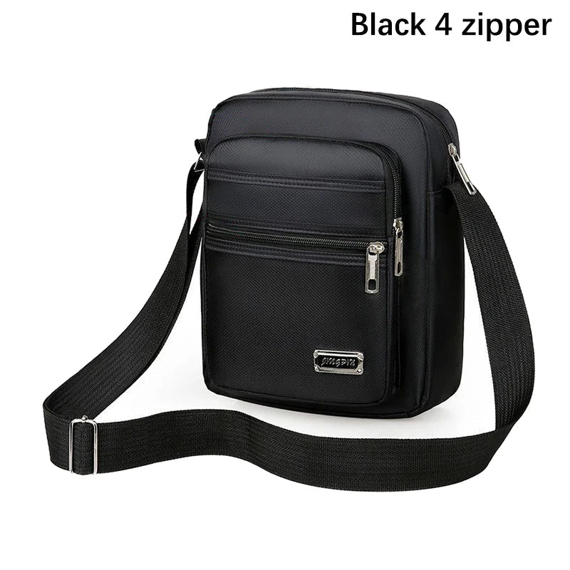 Men's Nylon Waterproof Crossbody Bag – Multi-Pocket Shoulder