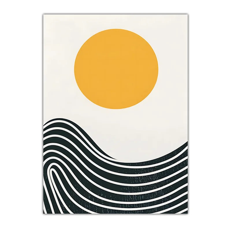 Abstract Wall Art Black and White Geometric Canvas Painting Modern Style Poster Prints for Lliving Room Wall Decor Peaceful Pleasures Health and Wellness 04 21X30cm No Frame China Mainland