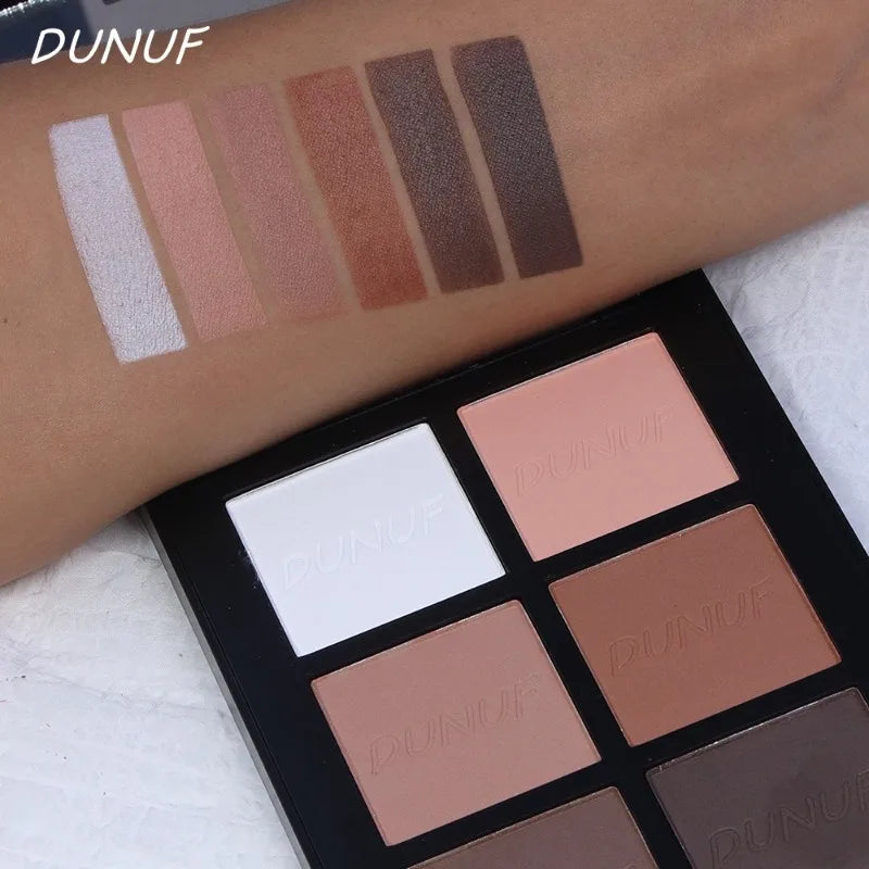 6-Color Highlight & Contour Powder Palette | Bronzer Blush