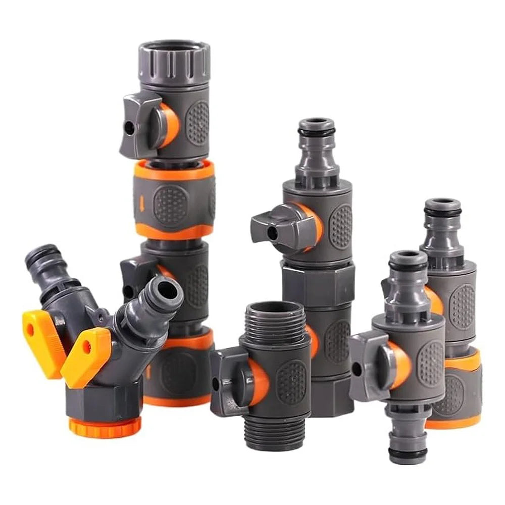 1/4 3/8'' 1/2'' 3/4'' Hose Quick Connecter Plastic Rubber Coupling Tubing Irrigation System Coupler Shut Off Valve Adapter Pipe Peaceful Pleasures Health and Wellness