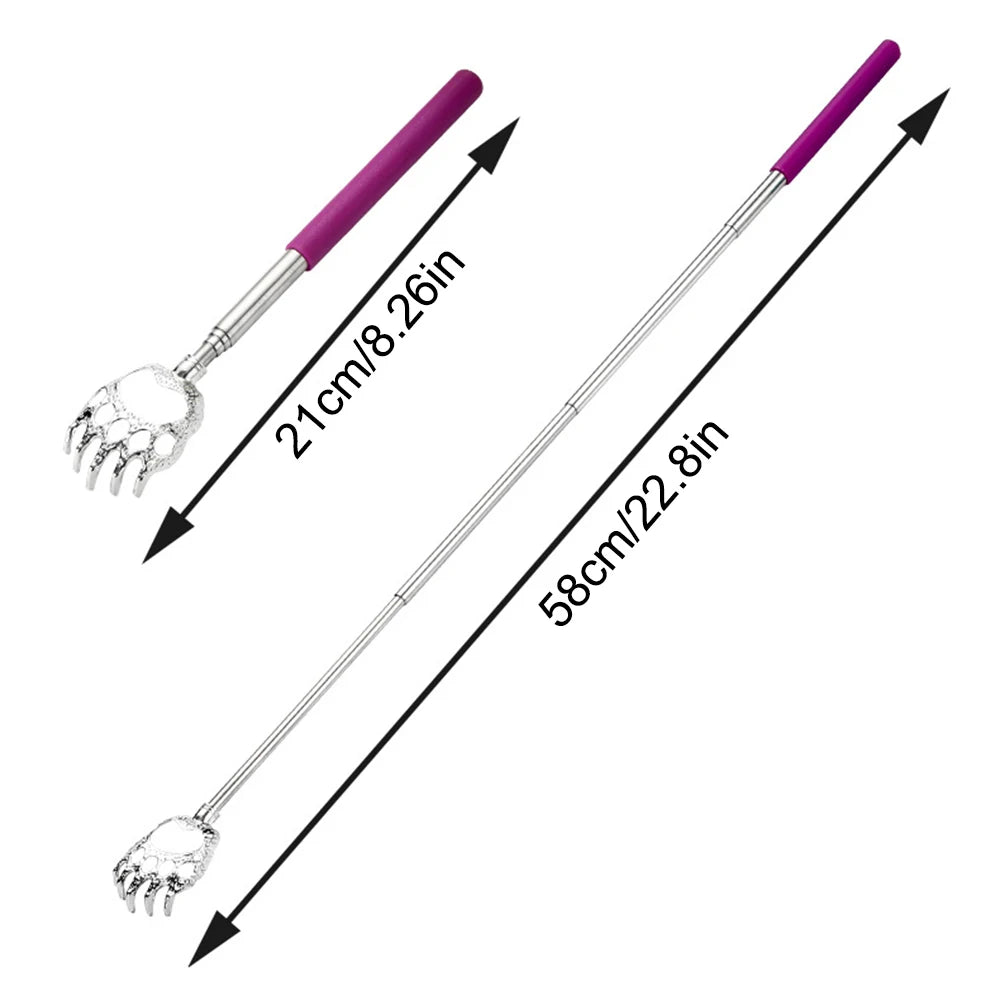 1pcs Bear Claw Stainless Steel Itching Massager No Need For Manual Labor Stainless Steel Retractable Itching Device Peaceful Pleasures Health and Wellness