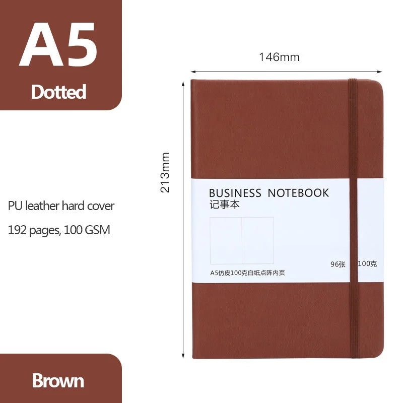 A5 Notebook 192 Pages Classic Journal Dotted Paper Hard Cover