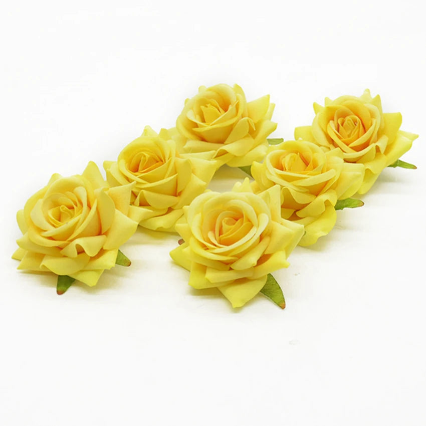 Artificial Silk Rose Flower Heads 5/10 Pcs | Wedding & Home Décor