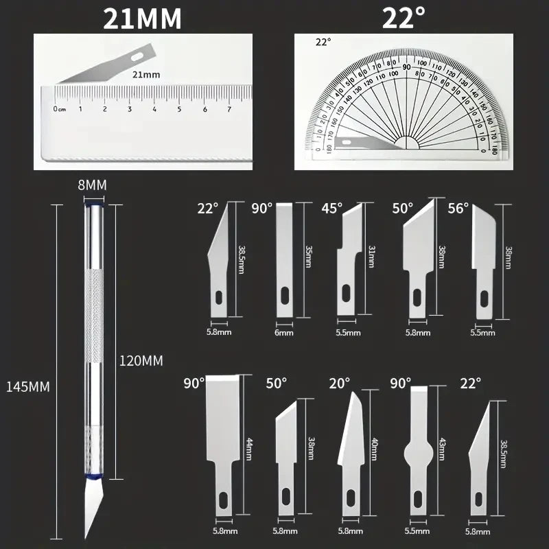 13-Piece Metal Carving Knife Pen Set | DIY Precision Cutting Kit
