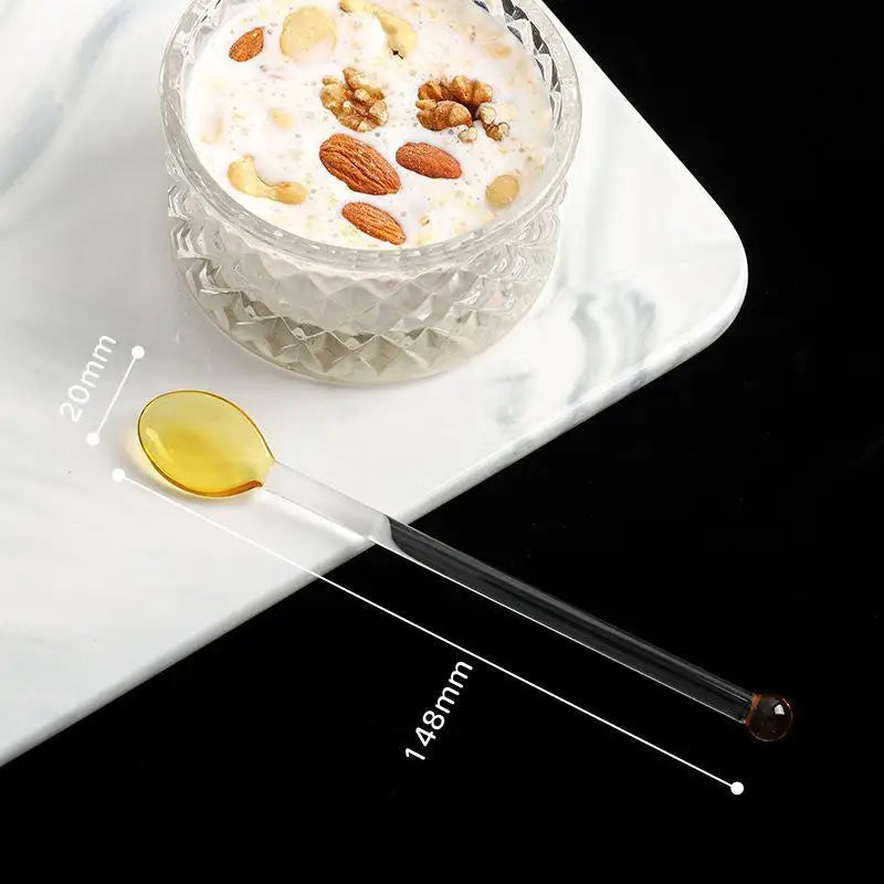 Colorful Glass Stirring Spoons – Long Handle, Heat Resistant