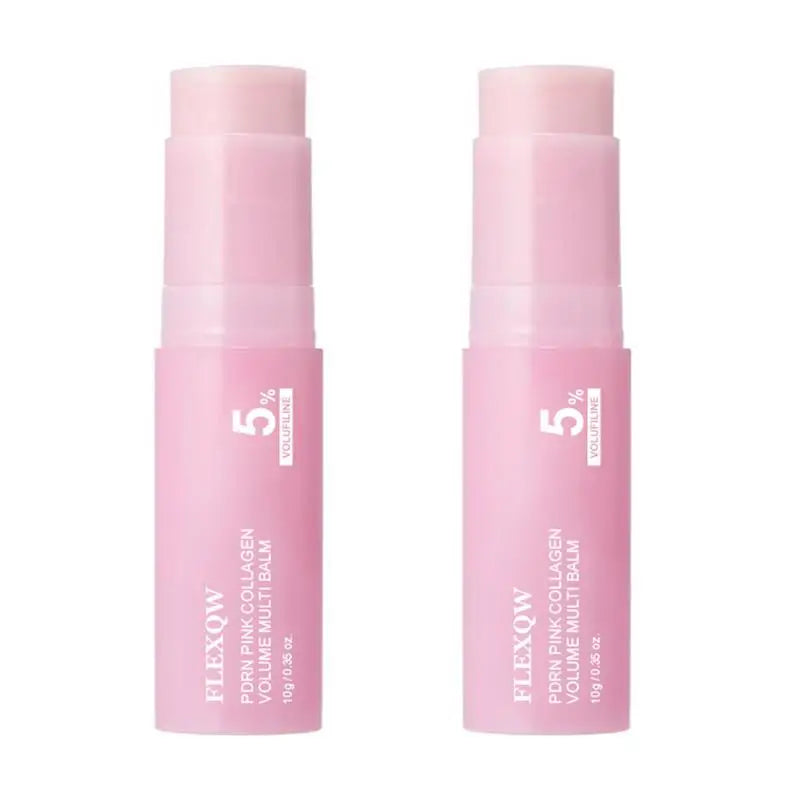 Pink Collagen Multi-balm Stick Deeply Hydrate Plumping Serum Balm For Face Neck Body Moisturizer Stick Nourish Dry Skin Skincare Peaceful Pleasures Health and Wellness 2pcs