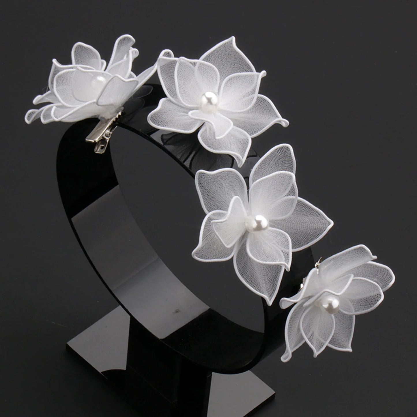 Woman Hair Clips Accessories Hairpin Sweet Fabric Flower Hair Weaving Jewelry for Wedding Banquet Chinese Clothes Party Peaceful Pleasures Health and Wellness