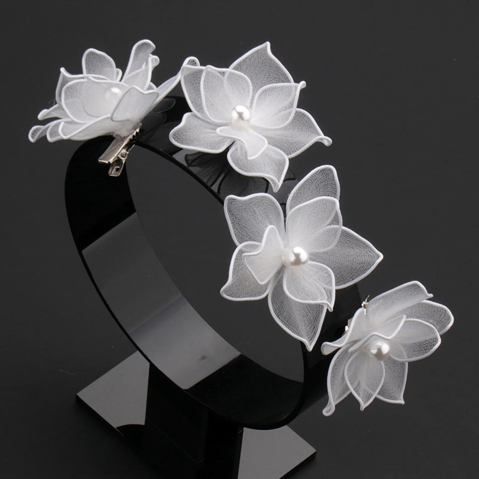 Woman Hair Clips Accessories Hairpin Sweet Fabric Flower Hair Weaving Jewelry for Wedding Banquet Chinese Clothes Party Peaceful Pleasures Health and Wellness