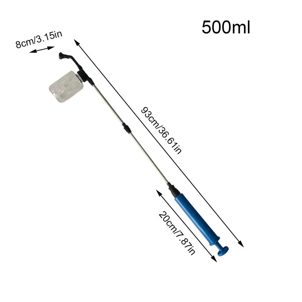 Powder Duster With Telescopic Rod Push Pull Sprayer Transparent Tank For Diatomaceous Earth, Garden Greenhouse Orchard Farm Peaceful Pleasures Health and Wellness 500ml