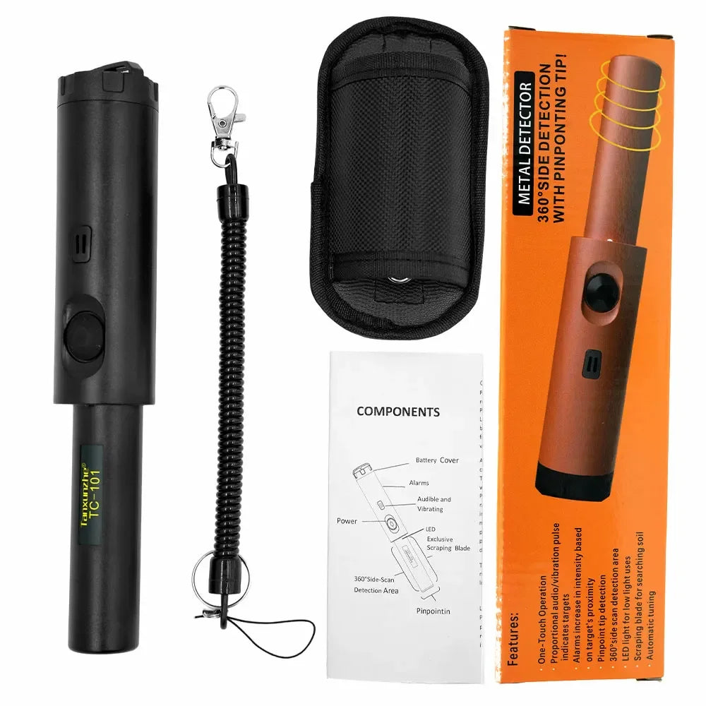 Handheld Metal Positioning Rod Underground Metal Detector TC-101 Handheld 360° High Sensitivity Gold Diggers Detector Rod Peaceful Pleasures Health and Wellness black