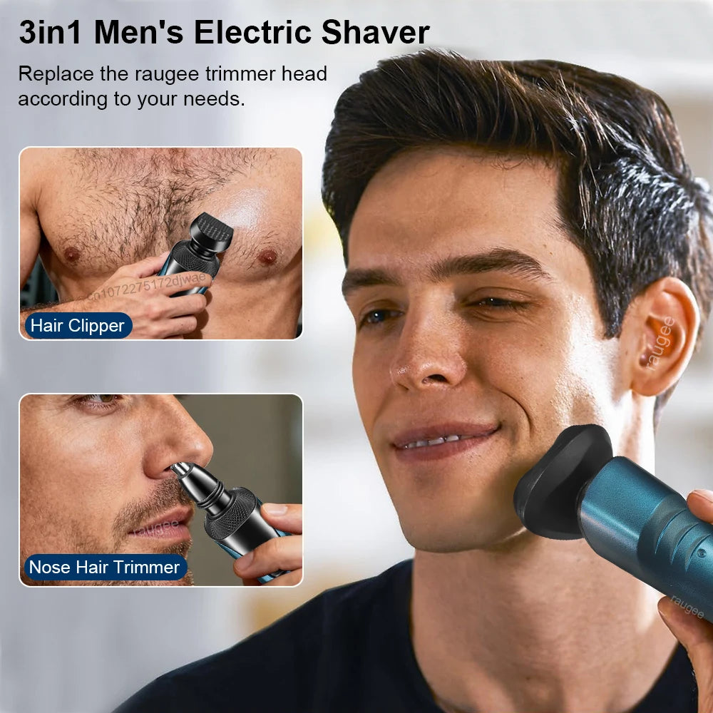 Electric Shaver for Men Facial Beard Hair Remover Chest Nose Hair Trimmer Rechargeable Portable Multifunctional Electric Razor Peaceful Pleasures Health and Wellness