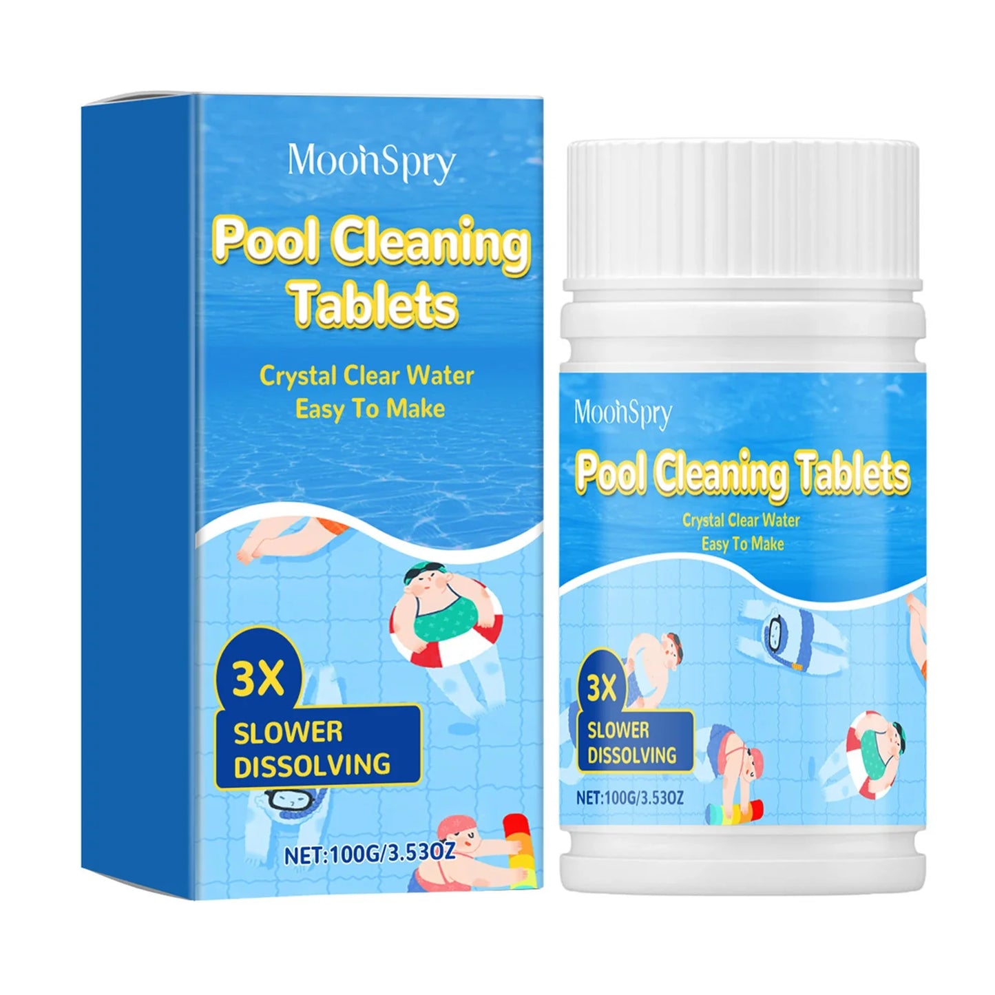 Pool Cleaning Tablets – Chlorine, Algaecide & Clarifier | All Pools
