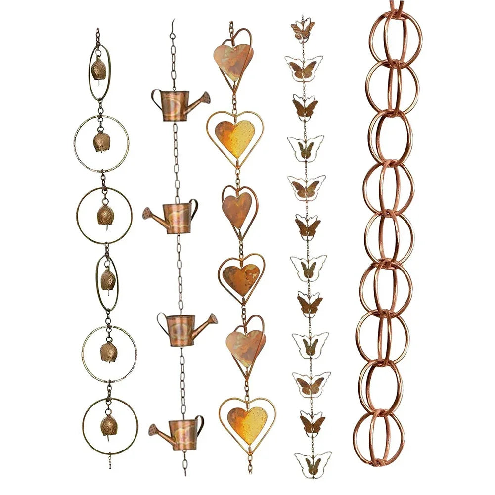 Functional Decorative Rain Chains Outdoor Use Easy 1M Metal Rainwater