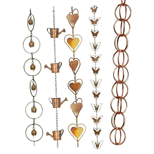 Functional Decorative Rain Chains Outdoor Use Easy 1M Metal Rainwater Peaceful Pleasures Health and Wellness