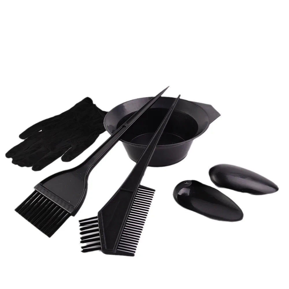 9/5Pcs Set Home Salon Hair Dyeing Brush Hair Dyeing Cream Bowl Coloring Brush Comb Earcap Clips Dyeing Cape Kits Hair Tint Tool Peaceful Pleasures Health and Wellness