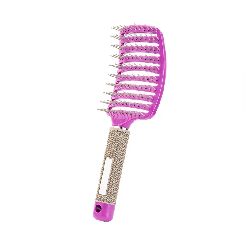 Hair Brush Scalp Massage Comb Hairbrush Bristle;Nylon Women Wet Curly Detangle Hair Brush for Salon Hairdressing Styling Tools Peaceful Pleasures Health and Wellness purple hairless
