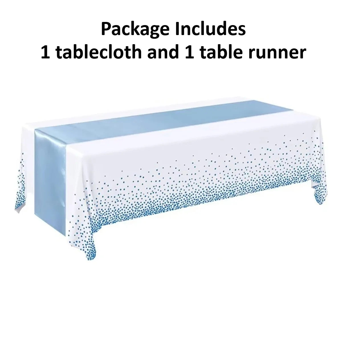 Polka Dot Tablecloth & Satin Table Runner Set for Parties