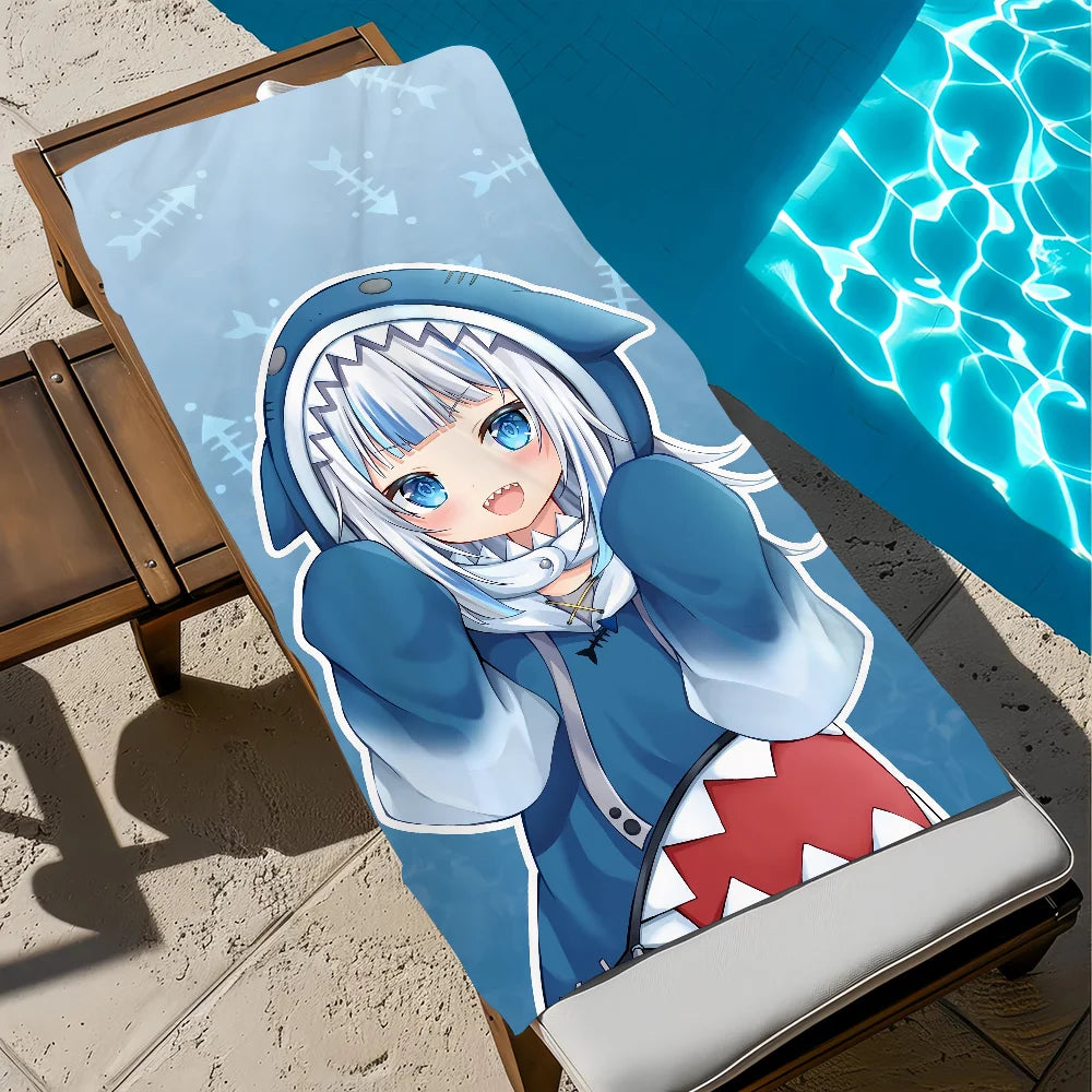 Gawr Gura Hololive Quick-Dry Beach Towel | Soft Microfiber