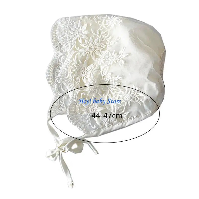 Newborn Baby Lace Flower Bonnet Hat | Soft Cotton Sunhat 0–6M