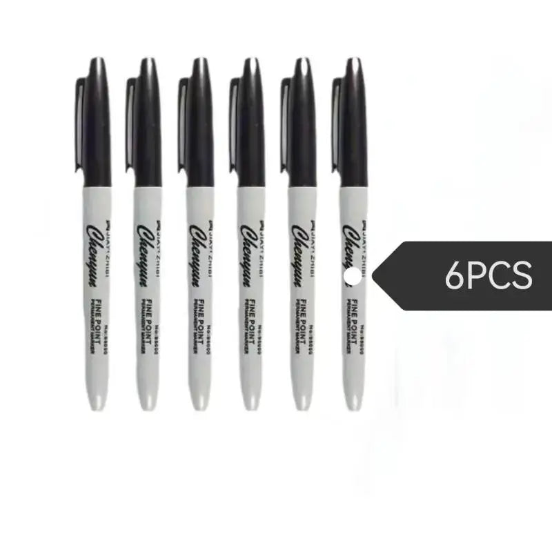 Black Fine Tip Permanent Marker Pens – Waterproof Quick Dry