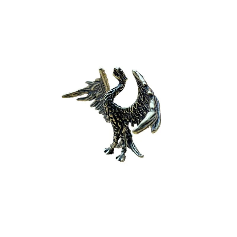 Retro Solid Brass Creative Crafts Soaring Phoenix Figurines Miniature Funny Decor Craft Collection Desktop Ornaments Home Decor Peaceful Pleasures Health and Wellness