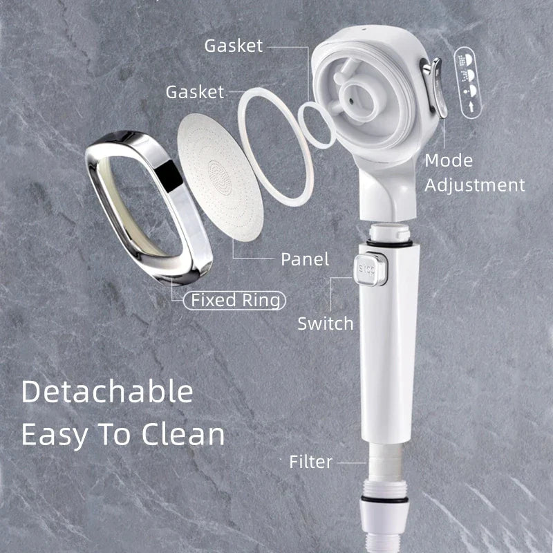 4-Mode High Pressure Handheld Shower Head | Water Saving Filter
