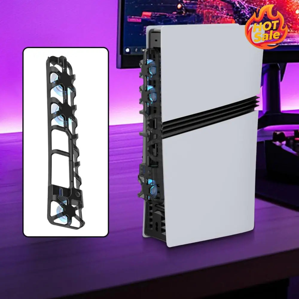 External Cooling Fan for PS5 Pro – 3-Fan Quiet Console Cooler