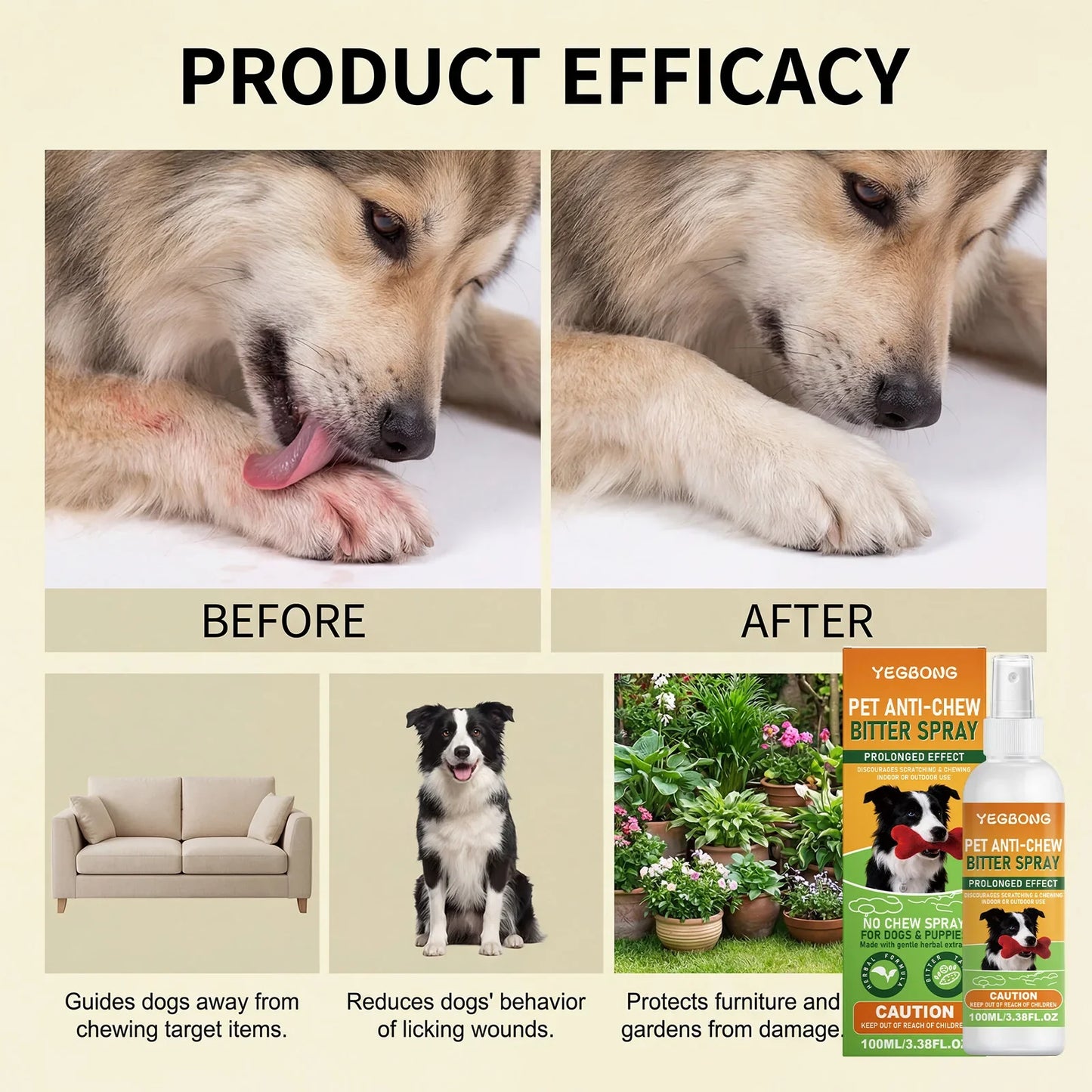 Pet Anti-Chew Bitter Spray – Dog & Cat Training Deterrent