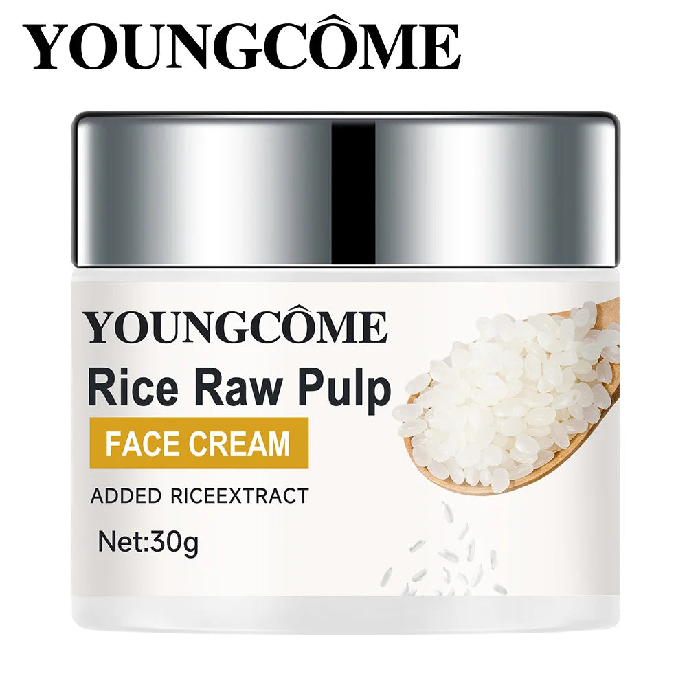 Rice Cream Promotes Elasticity Radiance MoisturizesNouriTheshes LocksMoisture Anti Aging Face Lifting Nourishing Repair Collagen Peaceful Pleasures Health and Wellness