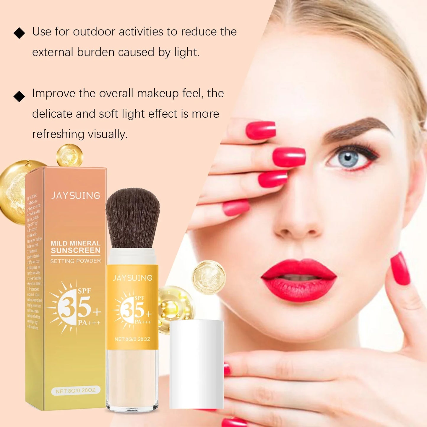 SPF35+ Sunscreen Loose Powder – Matte Oil Control & UV Shield