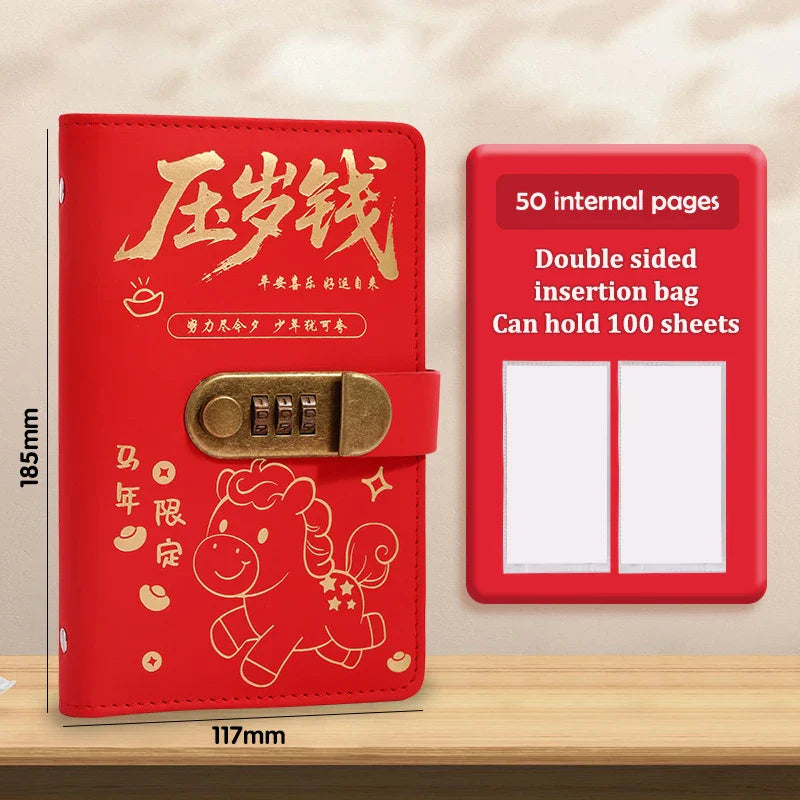 100 Envelope Money Saving Binder with Password Lock | PU Budget Book