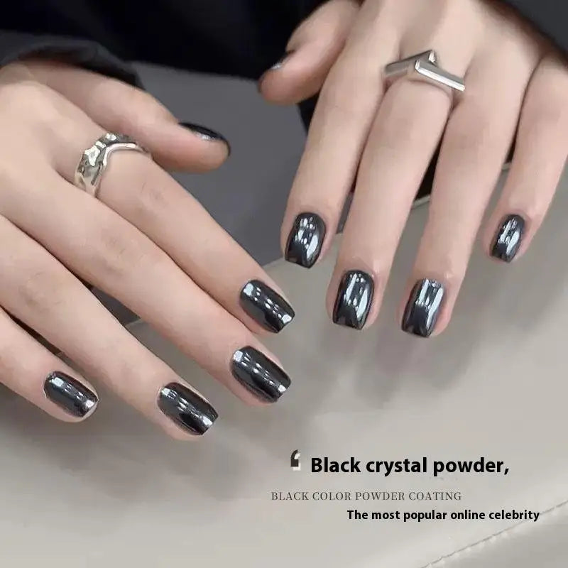 Black Crystal Coated Glitter Sequin Highlight Shine Nail Charm Nail Decoration Nail Salon Manicure Supplies Peaceful Pleasures Health and Wellness