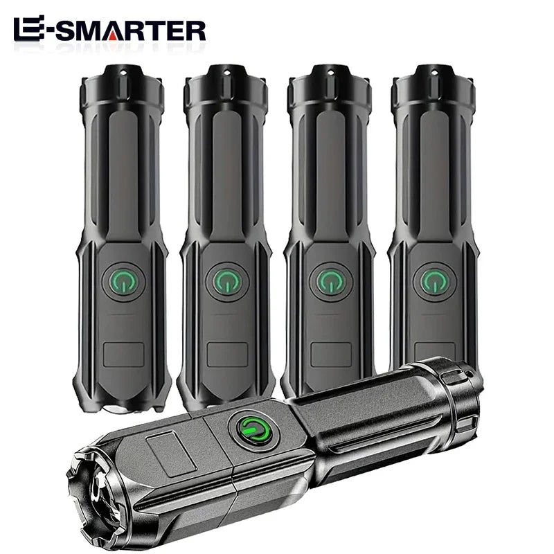 Rechargeable Zoom LED Tactical Flashlight – 4 Modes, 100m